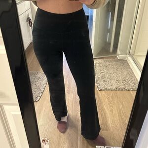 Black High-Waisted Flare Leggings